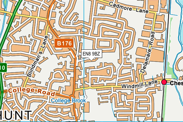 EN8 9BZ map - OS VectorMap District (Ordnance Survey)