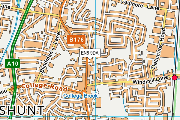 EN8 9DA map - OS VectorMap District (Ordnance Survey)
