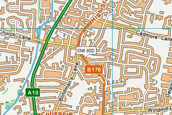 EN8 9DD map - OS VectorMap District (Ordnance Survey)