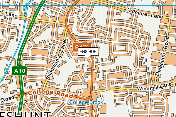 EN8 9DF map - OS VectorMap District (Ordnance Survey)