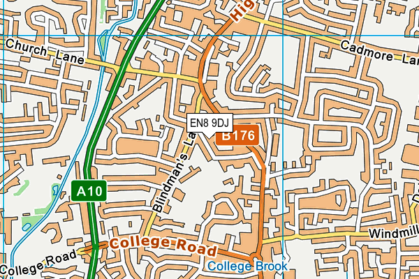 EN8 9DJ map - OS VectorMap District (Ordnance Survey)