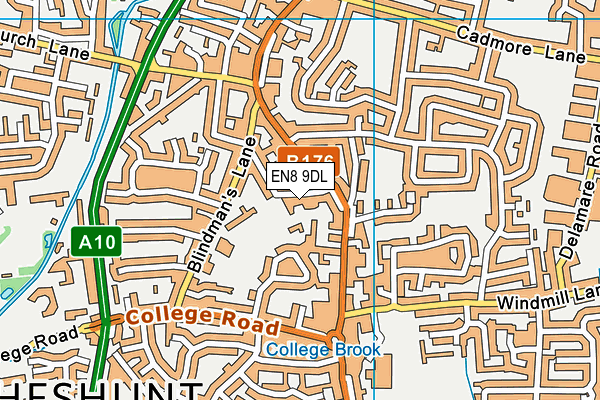 EN8 9DL map - OS VectorMap District (Ordnance Survey)