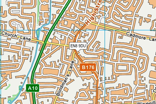 EN8 9DU map - OS VectorMap District (Ordnance Survey)