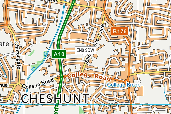 Arlesdene Nursery School and Pre-School map (EN8 9DW) - OS VectorMap District (Ordnance Survey)