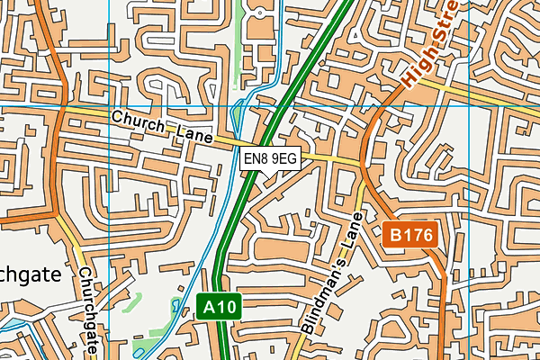 EN8 9EG map - OS VectorMap District (Ordnance Survey)