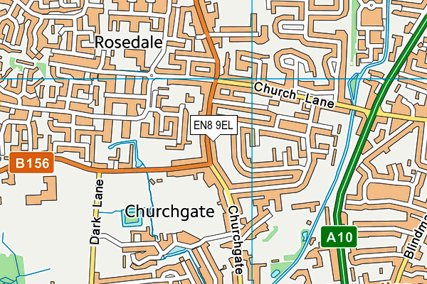 EN8 9EL map - OS VectorMap District (Ordnance Survey)