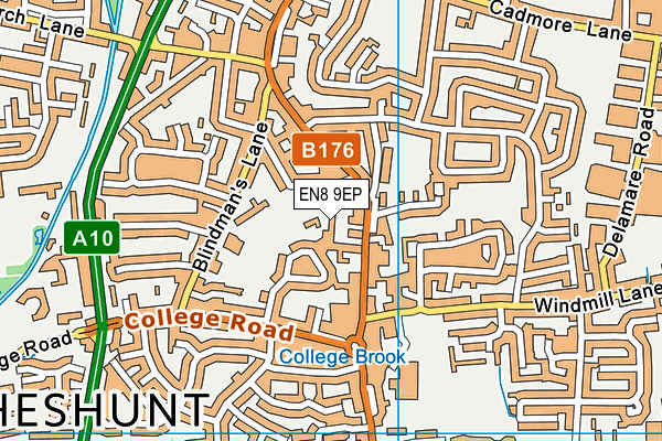 EN8 9EP map - OS VectorMap District (Ordnance Survey)