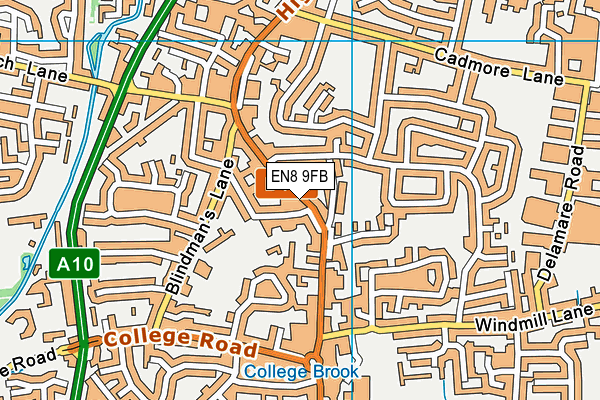 EN8 9FB map - OS VectorMap District (Ordnance Survey)