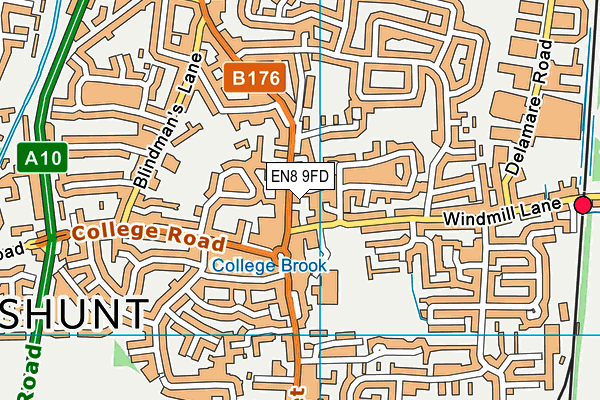 EN8 9FD map - OS VectorMap District (Ordnance Survey)