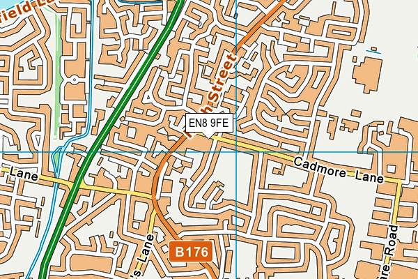 EN8 9FE map - OS VectorMap District (Ordnance Survey)