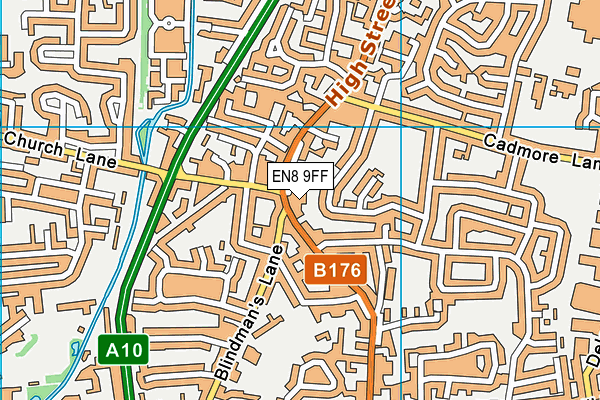 EN8 9FF map - OS VectorMap District (Ordnance Survey)