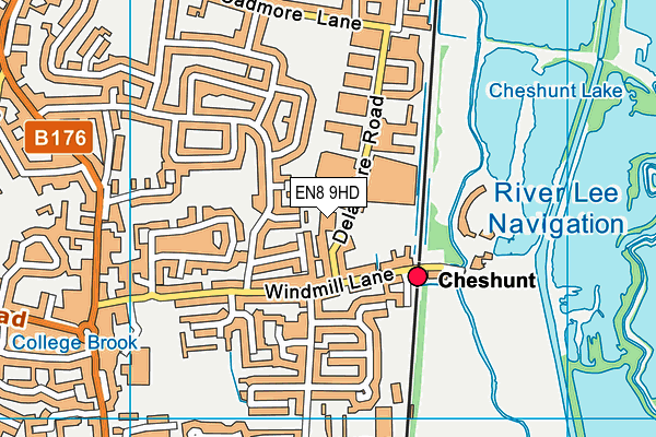 EN8 9HD map - OS VectorMap District (Ordnance Survey)