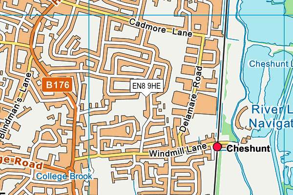 EN8 9HE map - OS VectorMap District (Ordnance Survey)