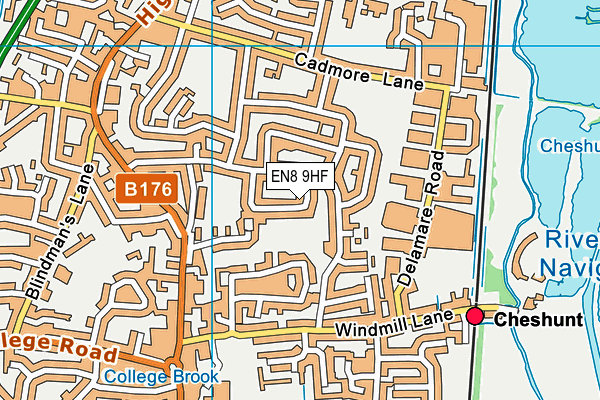 EN8 9HF map - OS VectorMap District (Ordnance Survey)