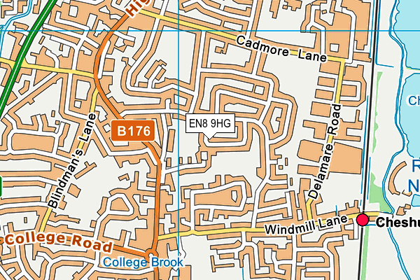 EN8 9HG map - OS VectorMap District (Ordnance Survey)