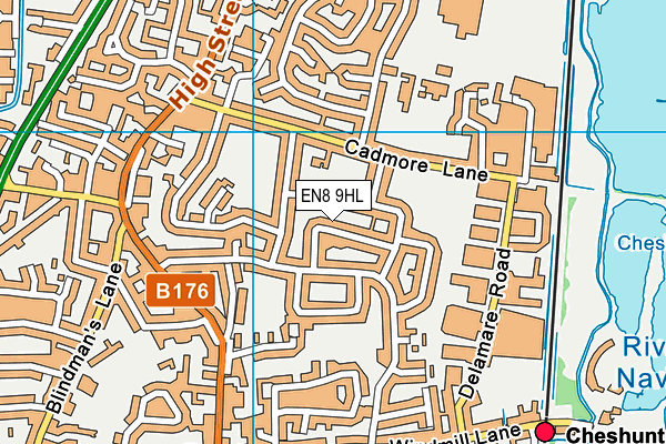 EN8 9HL map - OS VectorMap District (Ordnance Survey)