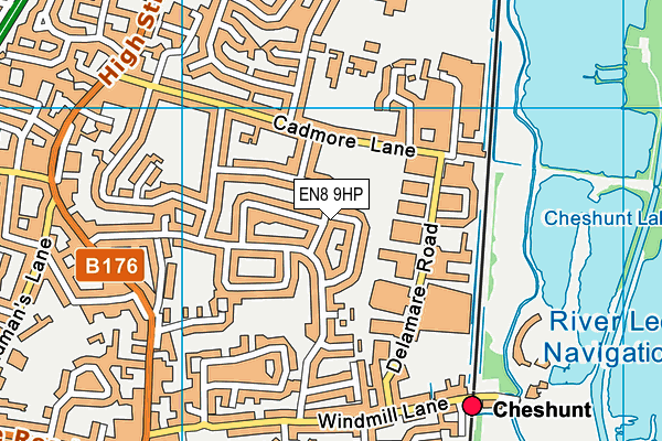EN8 9HP map - OS VectorMap District (Ordnance Survey)