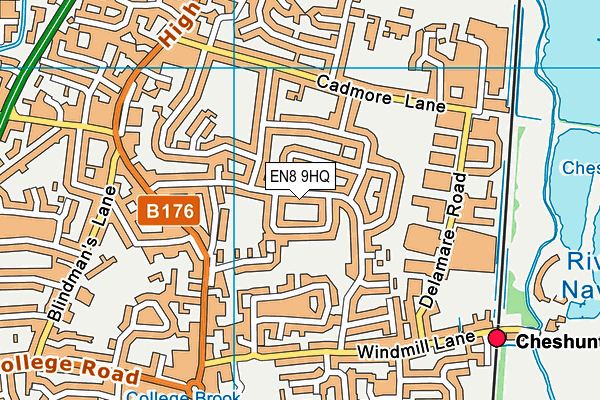 EN8 9HQ map - OS VectorMap District (Ordnance Survey)