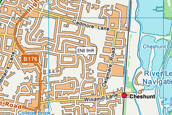EN8 9HR map - OS VectorMap District (Ordnance Survey)
