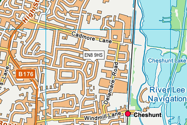 EN8 9HS map - OS VectorMap District (Ordnance Survey)