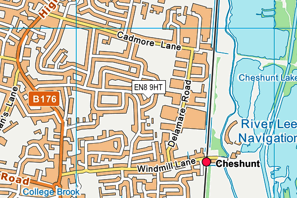 EN8 9HT map - OS VectorMap District (Ordnance Survey)