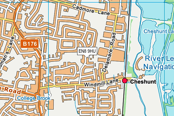 EN8 9HU map - OS VectorMap District (Ordnance Survey)