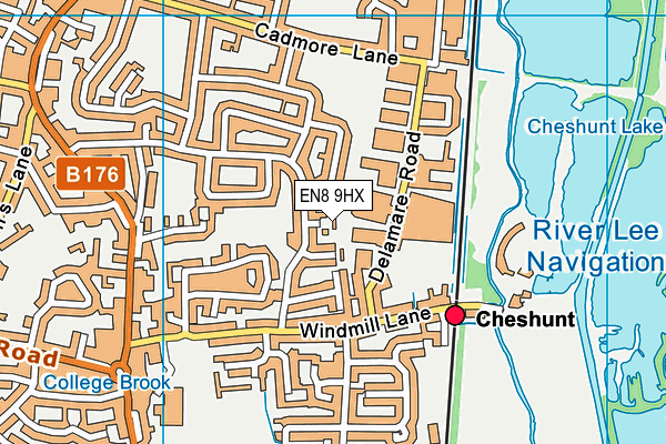 EN8 9HX map - OS VectorMap District (Ordnance Survey)