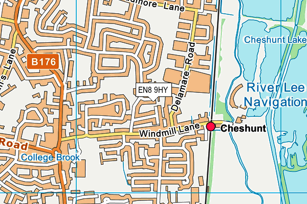 EN8 9HY map - OS VectorMap District (Ordnance Survey)