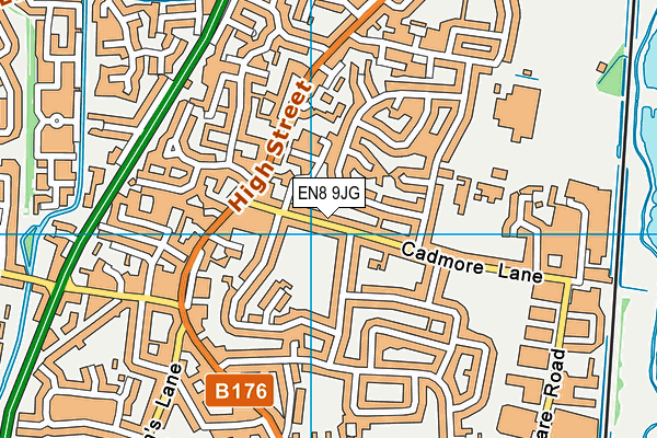 EN8 9JG map - OS VectorMap District (Ordnance Survey)