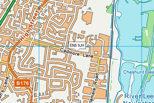 EN8 9JH map - OS VectorMap District (Ordnance Survey)