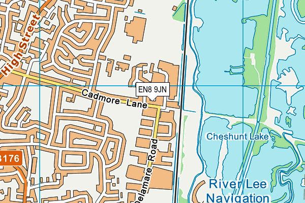 EN8 9JN map - OS VectorMap District (Ordnance Survey)