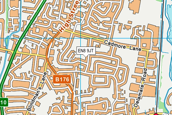 EN8 9JT map - OS VectorMap District (Ordnance Survey)