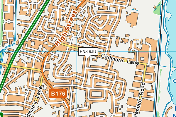 EN8 9JU map - OS VectorMap District (Ordnance Survey)