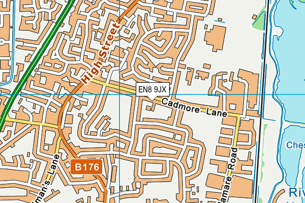 EN8 9JX map - OS VectorMap District (Ordnance Survey)