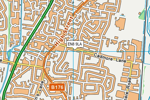 EN8 9LA map - OS VectorMap District (Ordnance Survey)