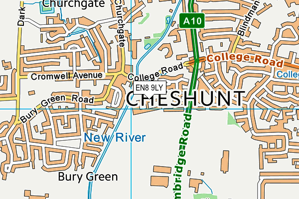 Goffs - Churchgate Academy map (EN8 9LY) - OS VectorMap District (Ordnance Survey)