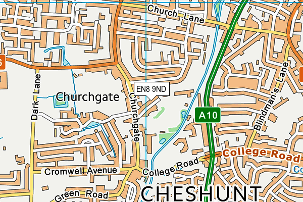 Dewhurst St Mary CofE Primary School map (EN8 9ND) - OS VectorMap District (Ordnance Survey)