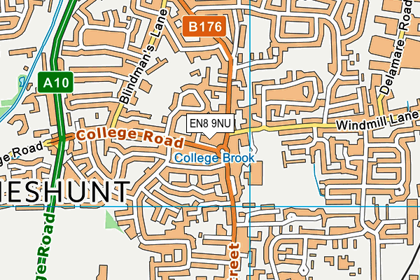 EN8 9NU map - OS VectorMap District (Ordnance Survey)