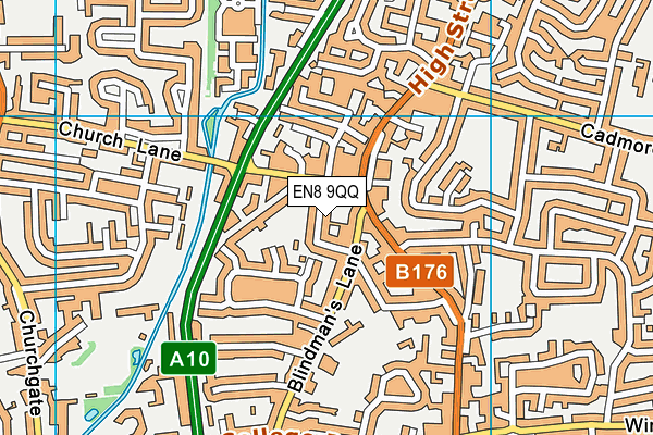 EN8 9QQ map - OS VectorMap District (Ordnance Survey)