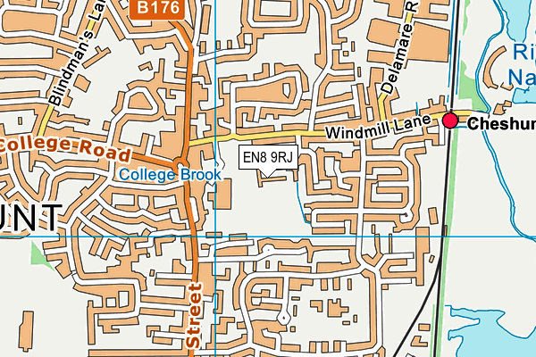 EN8 9RJ map - OS VectorMap District (Ordnance Survey)