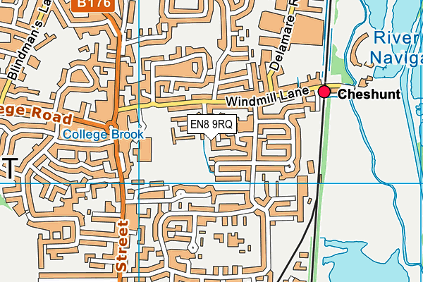 EN8 9RQ map - OS VectorMap District (Ordnance Survey)