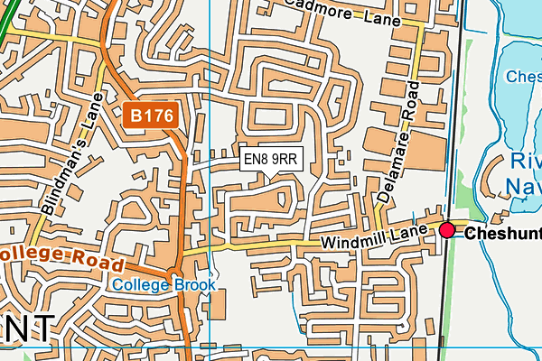 EN8 9RR map - OS VectorMap District (Ordnance Survey)