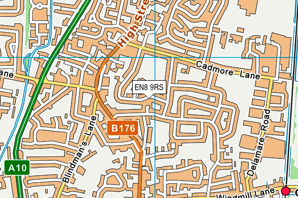 EN8 9RS map - OS VectorMap District (Ordnance Survey)