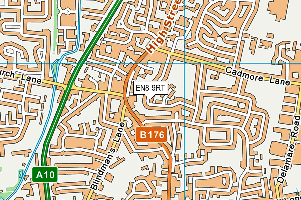 EN8 9RT map - OS VectorMap District (Ordnance Survey)