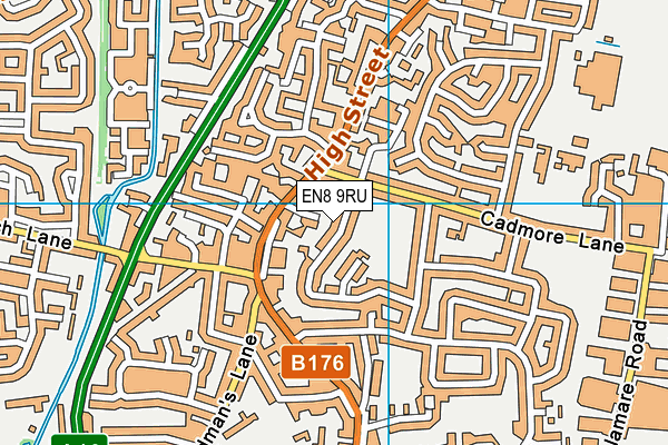 EN8 9RU map - OS VectorMap District (Ordnance Survey)