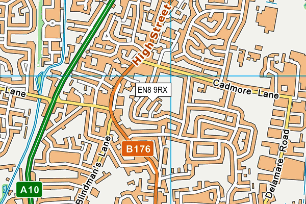 EN8 9RX map - OS VectorMap District (Ordnance Survey)