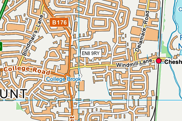 EN8 9RY map - OS VectorMap District (Ordnance Survey)