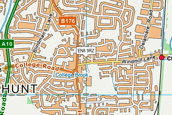 EN8 9RZ map - OS VectorMap District (Ordnance Survey)