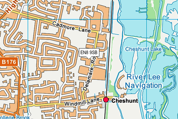 EN8 9SB map - OS VectorMap District (Ordnance Survey)