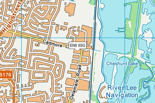 EN8 9SG map - OS VectorMap District (Ordnance Survey)